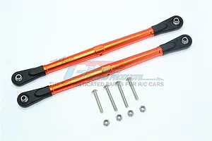ALUMINUM ADJUSTABLE REAR UPPER CHASSIS LINK TIE RODS-10PC SET SB014 - ORANGE