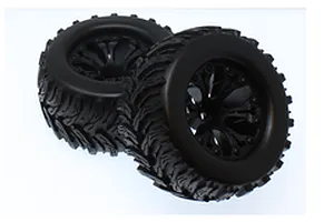Axial 1.9 Black Rhino Primm Wheels, 12mm Hex, Black, 2pcs
