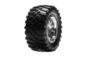Traxxas 2.2/3.0" Off Road Tyres on Satin Chrome/Red Rims - Glued Wheels 2Pcs