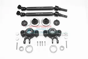 ALUMINUM UPGRADE SET (CVD, FRONT/REAR KNUCKLE ARMS, WHEEL HEX CLAW+WHEEL LOCK) -26PC SET					
 ER100 - BLACK