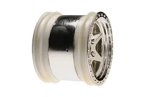 Traxxas 2.2/3.0" Off Road Tyres on Satin Chrome/Red Rims - Glued Wheels 2Pcs