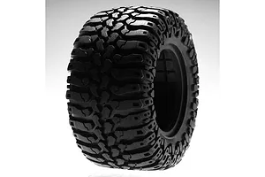 Traxxas 2.2/3.0" Off Road Tyres on Satin Chrome/Red Rims - Glued Wheels 2Pcs