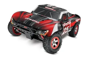 1/16 Slash with TQ™ radio, Velineon® 380 motor, VXL-3m electronic speed control, 7.2 volt NiMH battery & charger, and ProGraphix® painted body (released 2009)