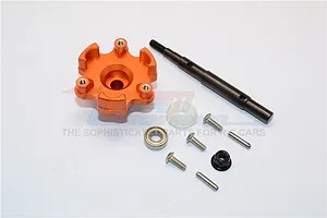 ALUMINUM TRASMISSION CUSH DRIVE HOUSING WITH DRIVE INPUT SHAFT-10PC SET TXM8035S - ORANGE