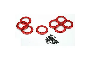 Traxxas 2.2/3.0" Off Road Tyres on Satin Chrome/Red Rims - Glued Wheels 2Pcs