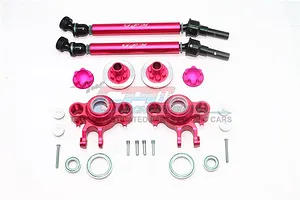 ALUMINUM UPGRADE SET (CVD, FRONT/REAR KNUCKLE ARMS, WHEEL HEX CLAW+WHEEL LOCK) -26PC SET					
 ER100 - RED