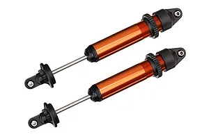Shocks, GTX, aluminum, orange-anodized (fully assembled w/o springs) (2)