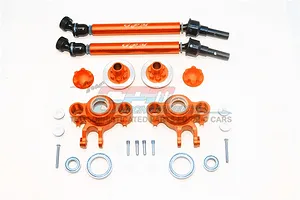 ALUMINUM UPGRADE SET (CVD, FRONT/REAR KNUCKLE ARMS, WHEEL HEX CLAW+WHEEL LOCK) -26PC SET					
 ER100 - ORANGE