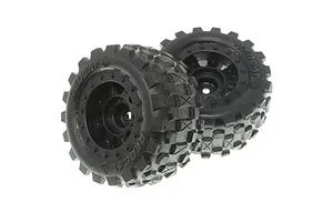 Traxxas 2.2/3.0" Off Road Tyres on Satin Chrome/Red Rims - Glued Wheels 2Pcs