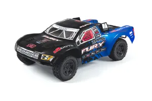 FURY 2WD MEGA BRUSHED 1/10 SCALE SHORT COURSE RTR BLUE (INC NIMH 2000MAH 7.2V BATTERY, CHARGER, TTX300 RADIO & ADS-5 V2 SERVO)