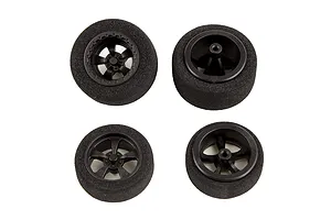 Traxxas 2.2/3.0" Off Road Tyres on Satin Chrome/Red Rims - Glued Wheels 2Pcs
