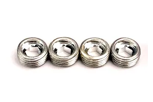 Traxxas 2.2/3.0" Off Road Tyres on Satin Chrome/Red Rims - Glued Wheels 2Pcs