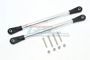 ALUMINUM ADJUSTABLE REAR UPPER CHASSIS LINK TIE RODS-10PC SET SB014 - SILVER
