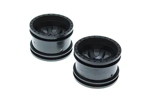 Traxxas 2.2/3.0" Off Road Tyres on Satin Chrome/Red Rims - Glued Wheels 2Pcs