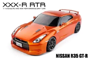 XXX-R RTR 1/10 Scale RC 4WD High Performance Racing Car (2.4G) NISSAN R35 GT-R (Orange)