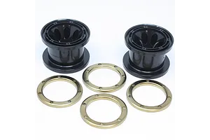 Traxxas 2.2/3.0" Off Road Tyres on Satin Chrome/Red Rims - Glued Wheels 2Pcs