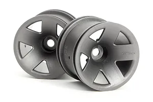 Traxxas 2.2/3.0" Off Road Tyres on Satin Chrome/Red Rims - Glued Wheels 2Pcs