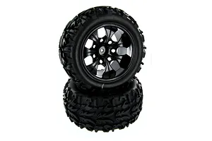 Axial 1.9 Black Rhino Primm Wheels, 12mm Hex, Black, 2pcs