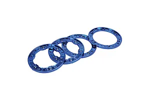 Traxxas 2.2/3.0" Off Road Tyres on Satin Chrome/Red Rims - Glued Wheels 2Pcs