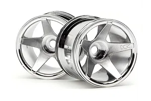Traxxas 2.2/3.0" Off Road Tyres on Satin Chrome/Red Rims - Glued Wheels 2Pcs