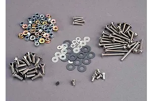 Traxxas 2.2/3.0" Off Road Tyres on Satin Chrome/Red Rims - Glued Wheels 2Pcs