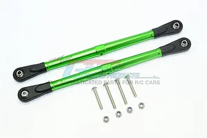 ALUMINUM ADJUSTABLE REAR UPPER CHASSIS LINK TIE RODS-10PC SET SB014 - GREEN