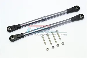 ALUMINUM ADJUSTABLE REAR UPPER CHASSIS LINK TIE RODS-10PC SET SB014 - GREY SILVER