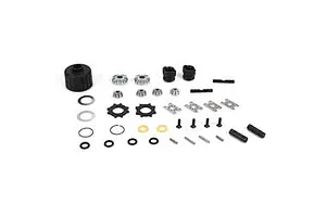Camber links, front (TUBES charcoal gray-anodized, 7075-T6 aluminum, stronger than titanium) (2) (assembled with rod ends and hollow balls)/ aluminum wrench (1)