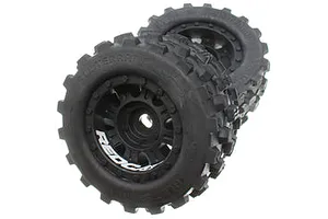 Traxxas 2.2/3.0" Off Road Tyres on Satin Chrome/Red Rims - Glued Wheels 2Pcs