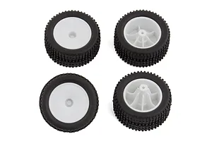 Traxxas 2.2/3.0" Off Road Tyres on Satin Chrome/Red Rims - Glued Wheels 2Pcs
