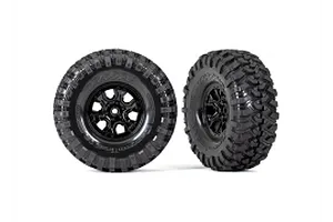 Traxxas 2.2/3.0" Off Road Tyres on Satin Chrome/Red Rims - Glued Wheels 2Pcs