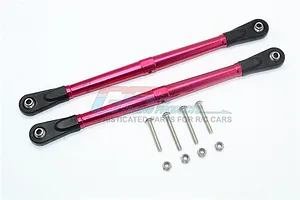 ALUMINUM ADJUSTABLE REAR UPPER CHASSIS LINK TIE RODS-10PC SET SB014 - RED