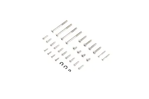Wheels, wheelie bar, 6061-T6 aluminum (dark titanium-anodized) (2)/ axle, wheelie bar, 6061-T6 aluminum (2)/ 10x15x4 ball bearings (4)