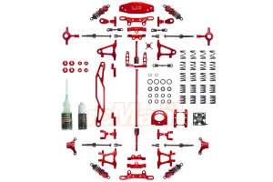 Aluminum Conversion Kit Red For Tamiya TT02