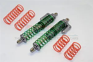 ALUMINIUM FRONT/REAR ADJUSTABLE SPRING  SHOCKS - 1PR TXM12170 - GREY SILVER