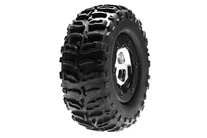 Traxxas 2.2/3.0" Off Road Tyres on Satin Chrome/Red Rims - Glued Wheels 2Pcs