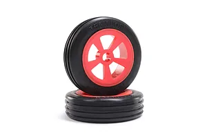 Traxxas 2.2/3.0" Off Road Tyres on Satin Chrome/Red Rims - Glued Wheels 2Pcs