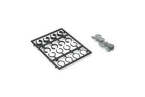 Traxxas 2.2/3.0" Off Road Tyres on Satin Chrome/Red Rims - Glued Wheels 2Pcs