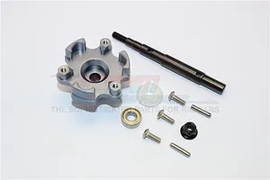 ALUMINUM TRASMISSION CUSH DRIVE HOUSING WITH DRIVE INPUT SHAFT-10PC SET TXM8035S - GREY SILVER