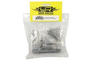 Camber links, front (TUBES charcoal gray-anodized, 7075-T6 aluminum, stronger than titanium) (2) (assembled with rod ends and hollow balls)/ aluminum wrench (1)