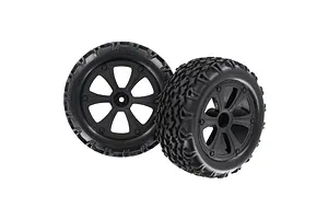 Traxxas 2.2/3.0" Off Road Tyres on Satin Chrome/Red Rims - Glued Wheels 2Pcs