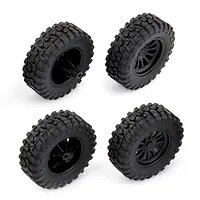 Traxxas 2.2/3.0" Off Road Tyres on Satin Chrome/Red Rims - Glued Wheels 2Pcs