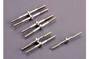 Traxxas 2.2/3.0" Off Road Tyres on Satin Chrome/Red Rims - Glued Wheels 2Pcs