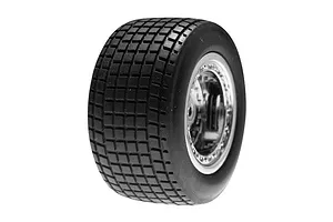 Traxxas 2.2/3.0" Off Road Tyres on Satin Chrome/Red Rims - Glued Wheels 2Pcs