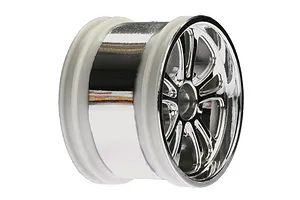 Traxxas 2.2/3.0" Off Road Tyres on Satin Chrome/Red Rims - Glued Wheels 2Pcs