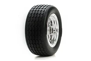 Traxxas 2.2/3.0" Off Road Tyres on Satin Chrome/Red Rims - Glued Wheels 2Pcs