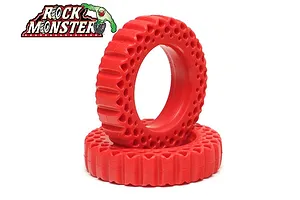 Traxxas 2.2/3.0" Off Road Tyres on Satin Chrome/Red Rims - Glued Wheels 2Pcs