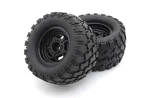 Traxxas 2.2/3.0" Off Road Tyres on Satin Chrome/Red Rims - Glued Wheels 2Pcs