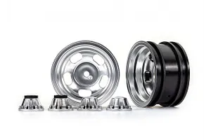 Traxxas 2.2/3.0" Off Road Tyres on Satin Chrome/Red Rims - Glued Wheels 2Pcs