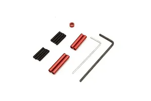 Camber links, front (TUBES charcoal gray-anodized, 7075-T6 aluminum, stronger than titanium) (2) (assembled with rod ends and hollow balls)/ aluminum wrench (1)